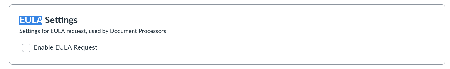 Enable EULA Request